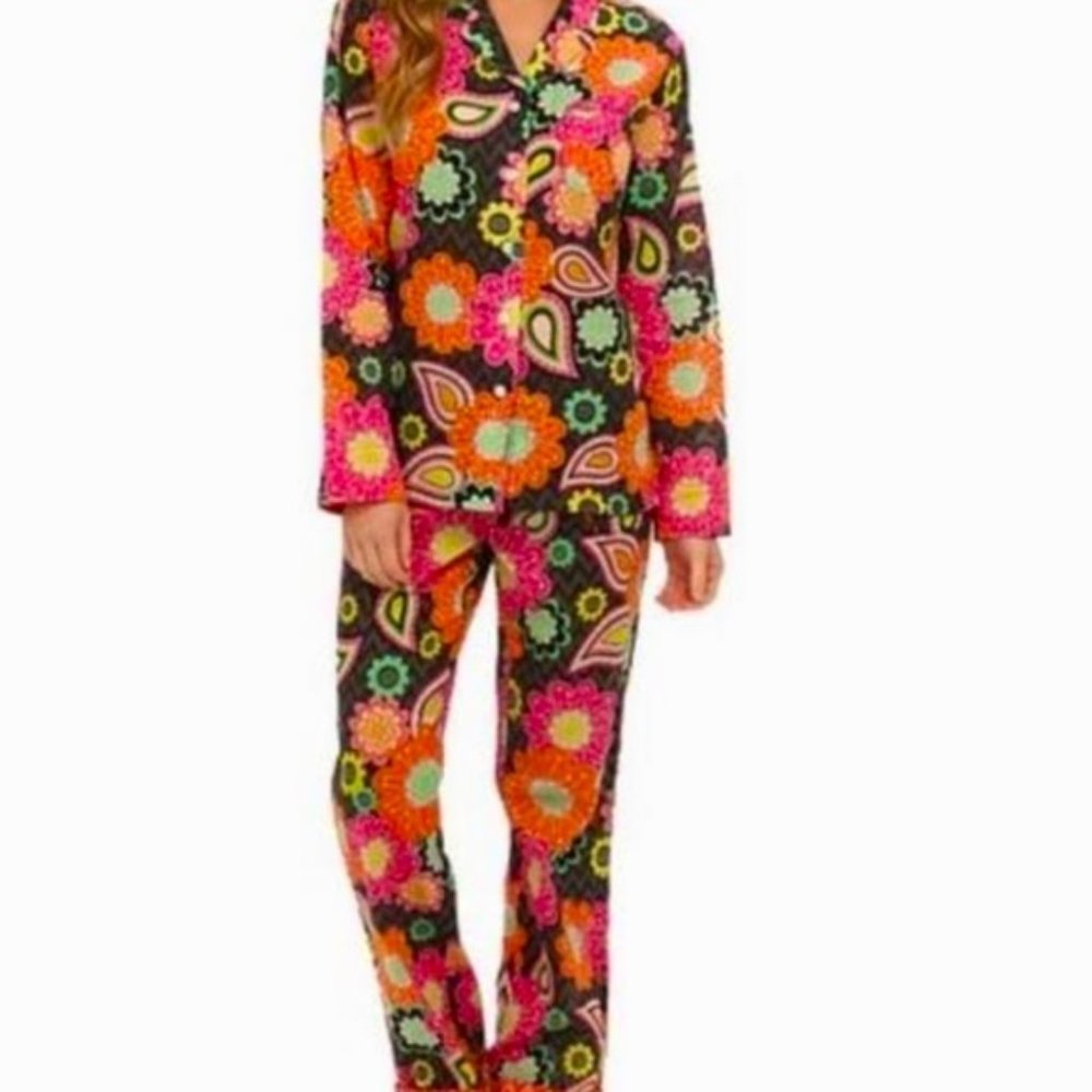 Vera Bradley S Pajamas Top & Pants Ziggy Zinnia MSRP $58